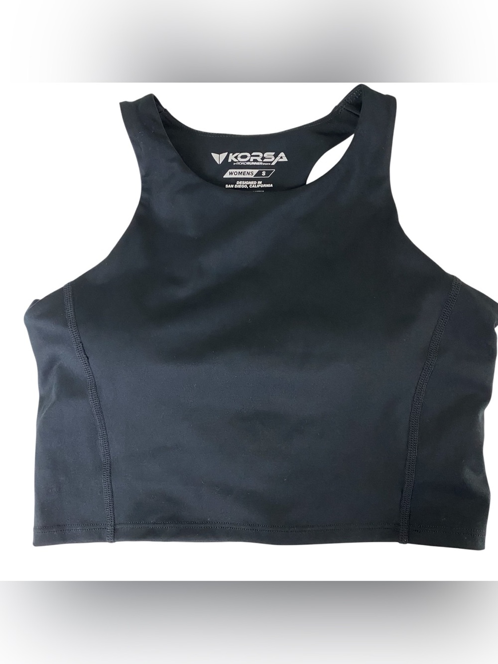 Korsa by Roadrunner Sports Womens Performance Crop Top Bra Size S Black